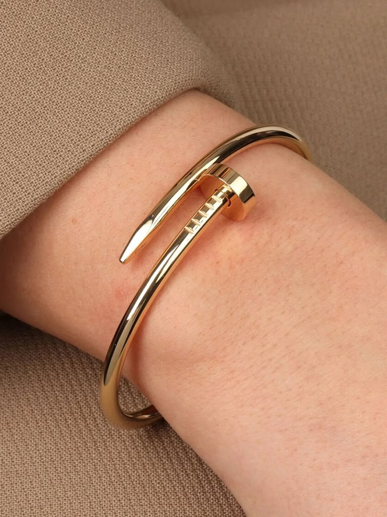 Gold Nail Bangle Bracelet