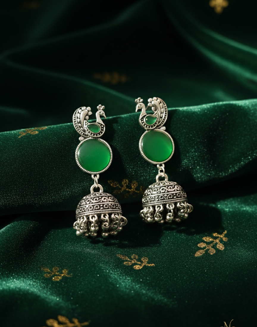 Elegant Peacock Jhumka Earrings
