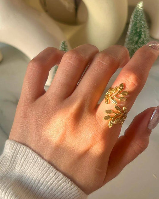 Gold Leaf Open Ring