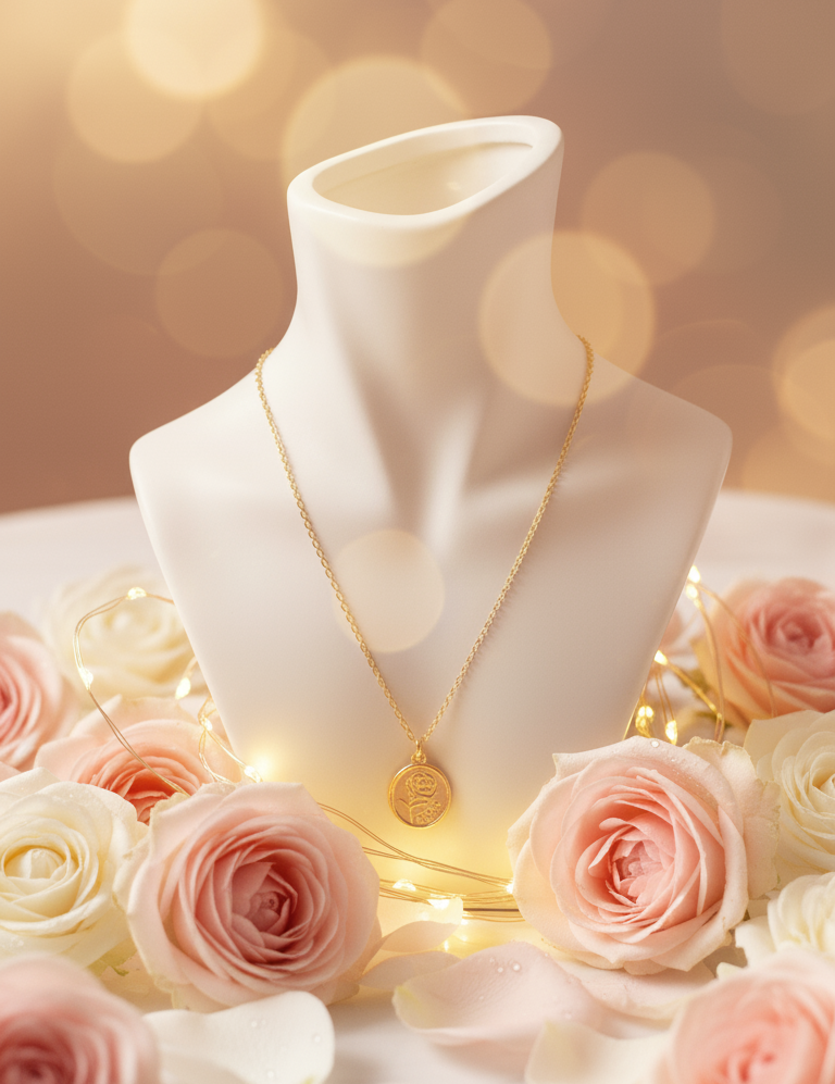 The Golden Rose Medallion Necklace