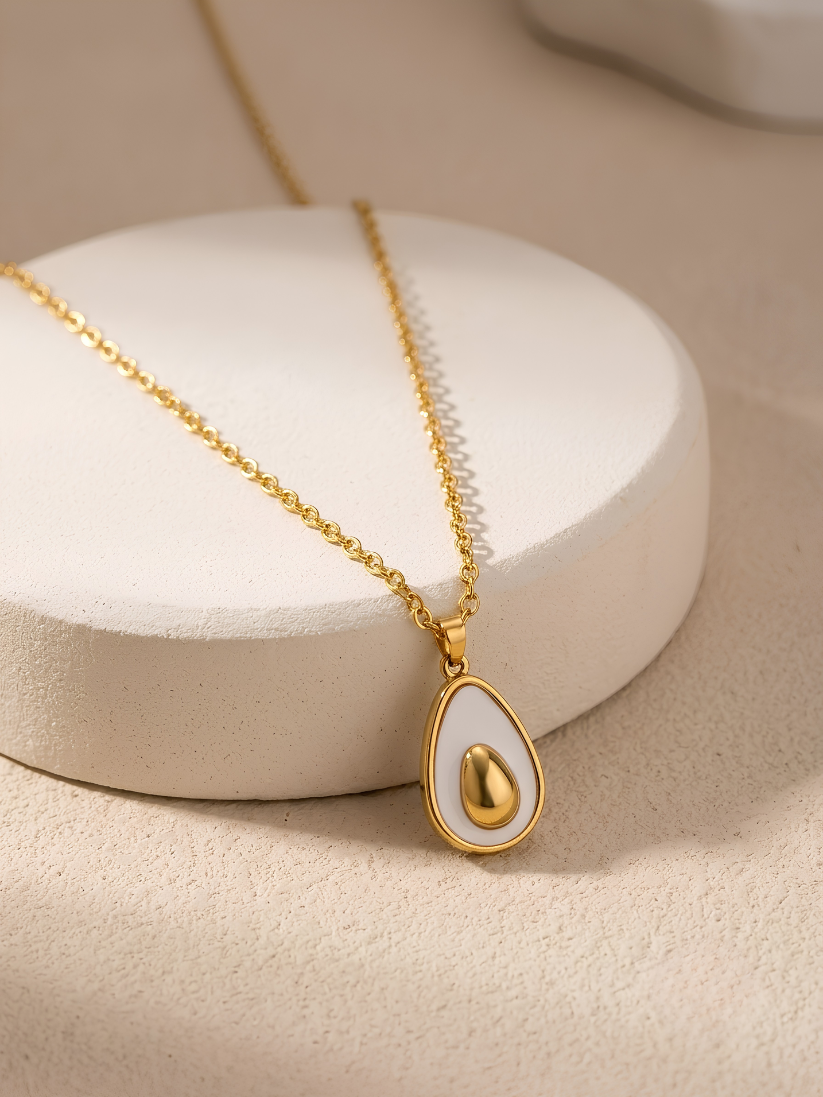 Gold Avocado Pendant Necklace