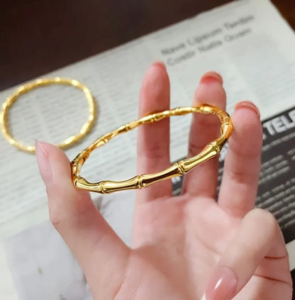 Minimalist Gold Bamboo Bangle