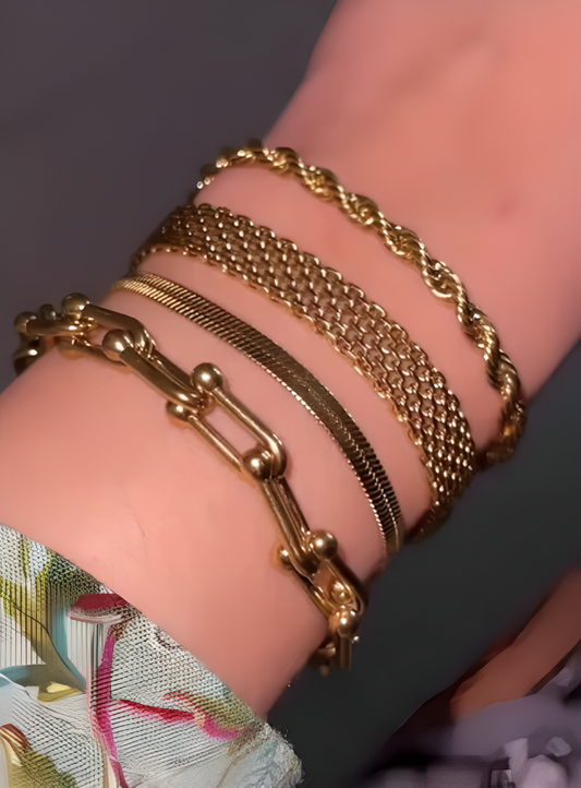 The 4 peace Golden Layers Bracelet Sets