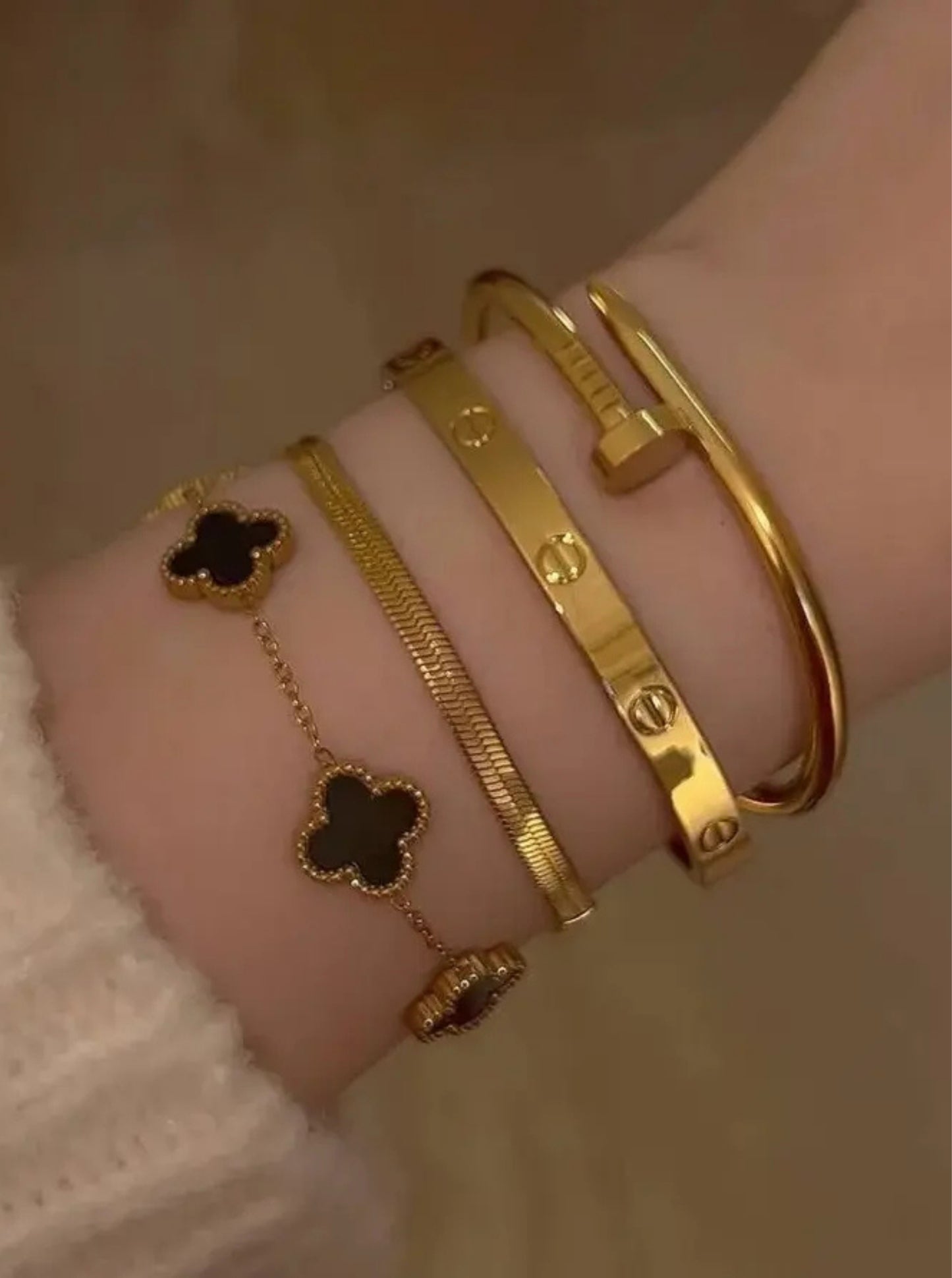 Gold Luxe Quad Bracelet Stack