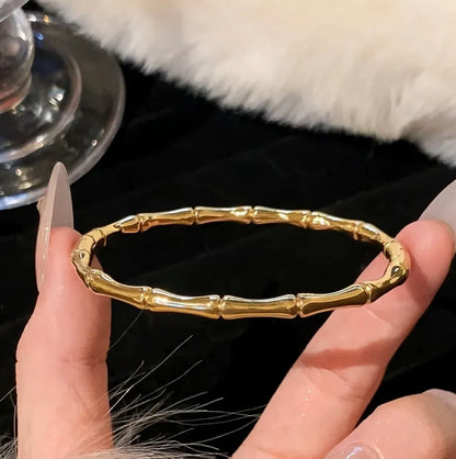 Minimalist Gold Bamboo Bangle