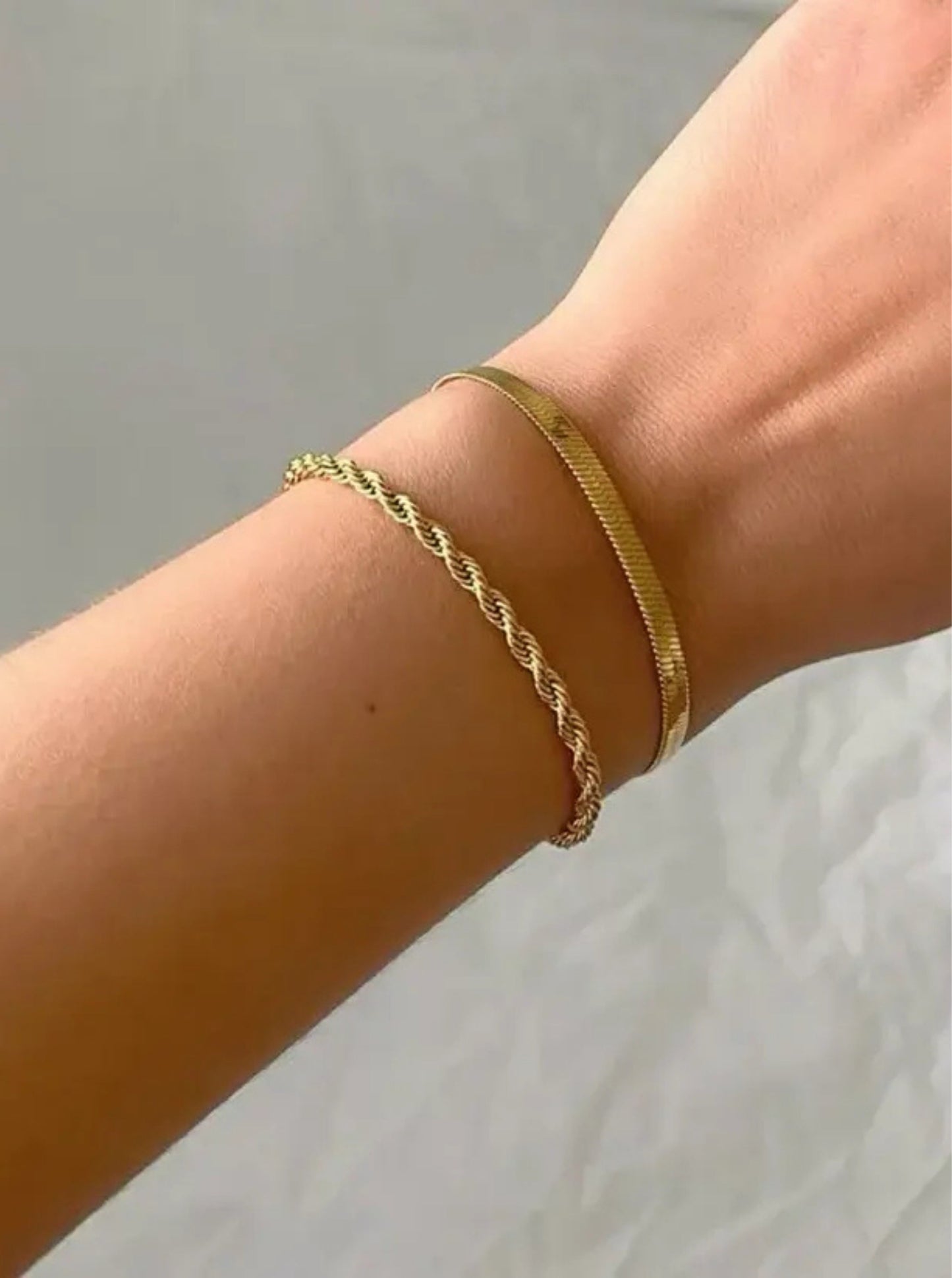 Snake or Rope Chain Bracelet Set