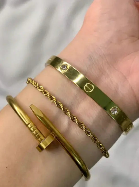 Gold Luxe Trio Bracelet Stack