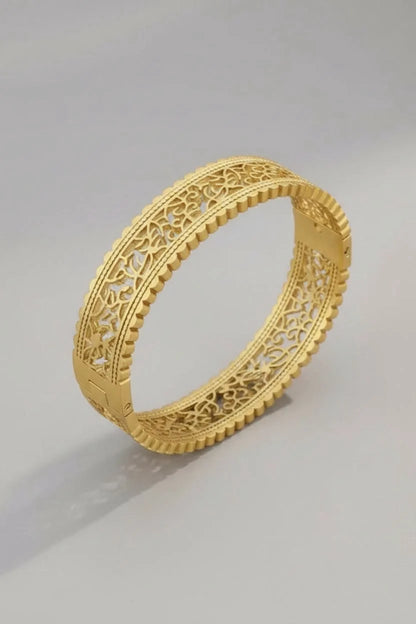 Golden Vintage Filigree Cutout Bangle