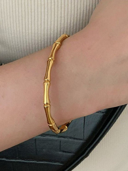 Minimalist Gold Bamboo Bangle
