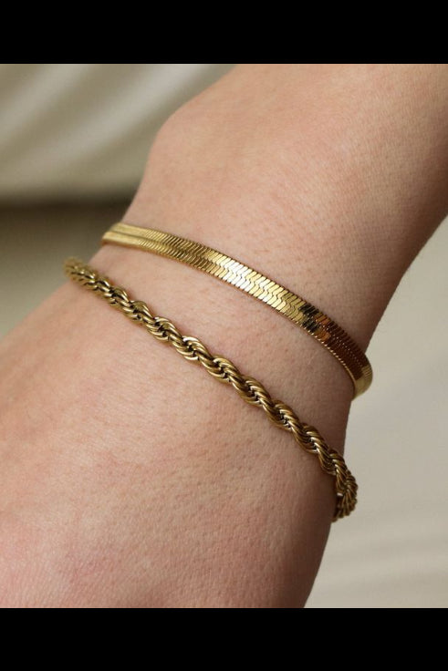 Snake or Rope Chain Bracelet Set