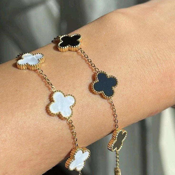 Luxury Clover Charm Bracelet Set – Stainless Steel