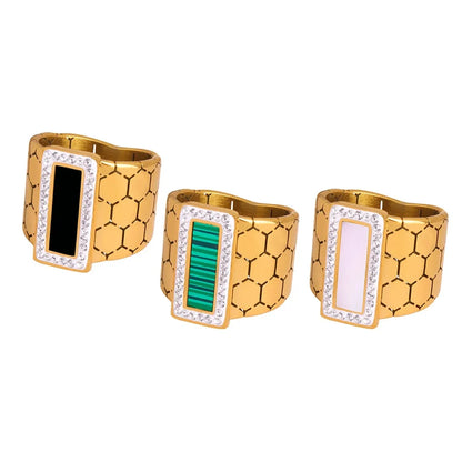 Stone Honeycomb Ring