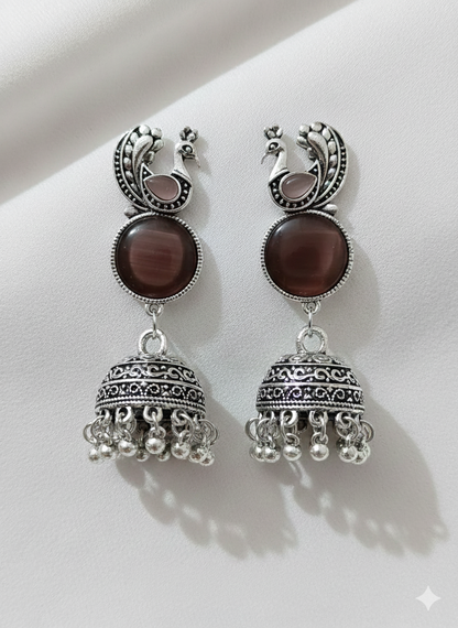 Elegant Peacock Jhumka Earrings