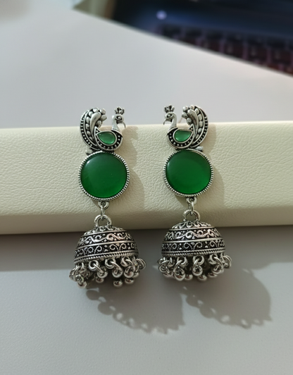Elegant Peacock Jhumka Earrings