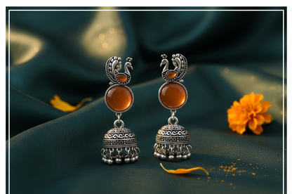 Elegant Peacock Jhumka Earrings