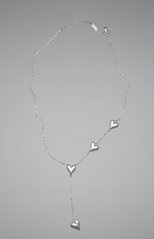 Silver-Tone Heart Drop Y-Lariat Necklace
