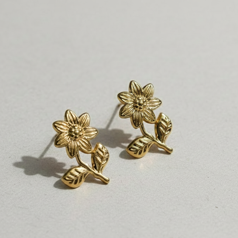 Golden Meadow Sunflower Studs