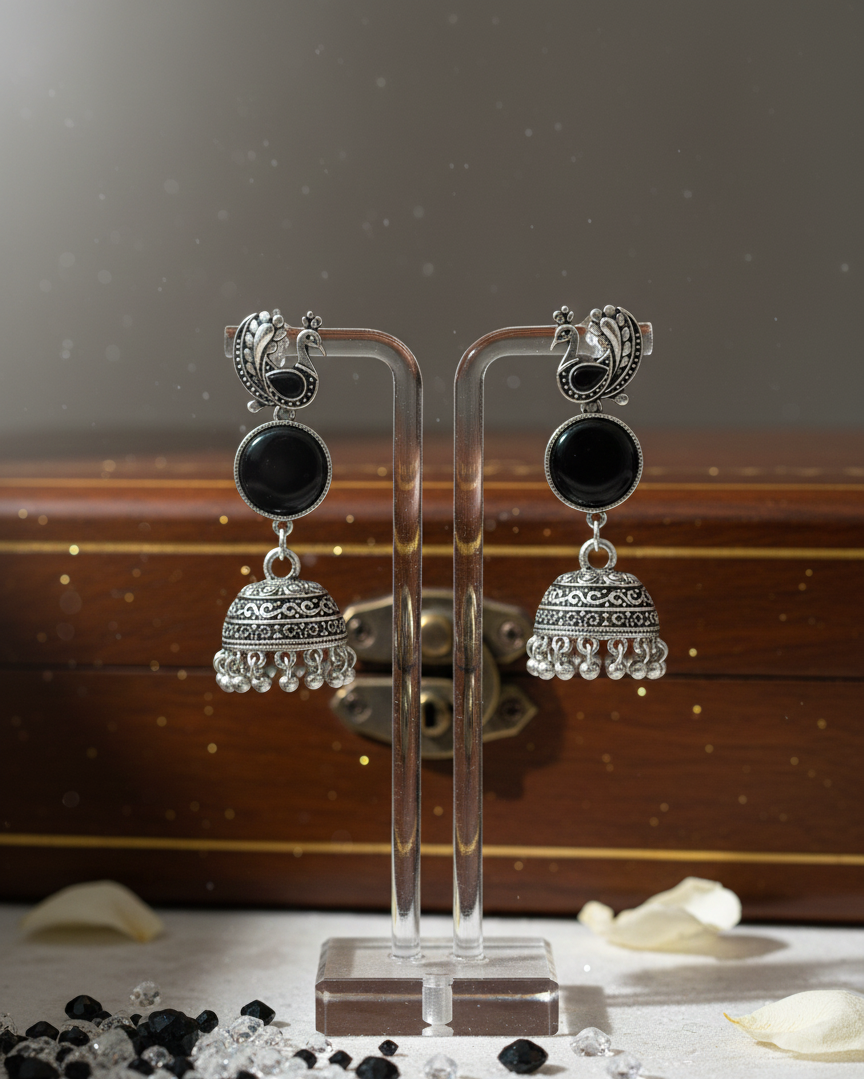 Elegant Peacock Jhumka Earrings