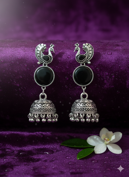 Elegant Peacock Jhumka Earrings