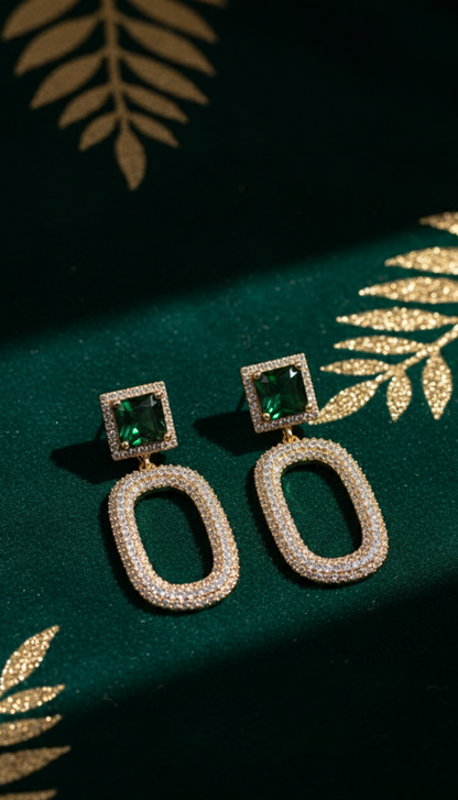 Luxury Emerald Statement Earrings