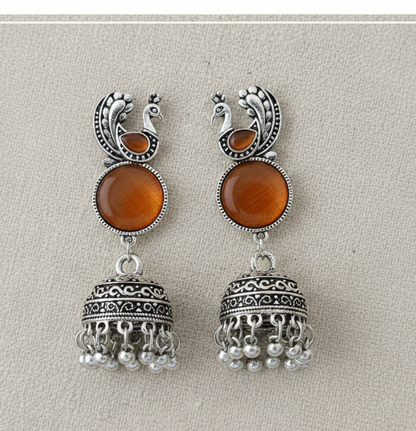 Elegant Peacock Jhumka Earrings