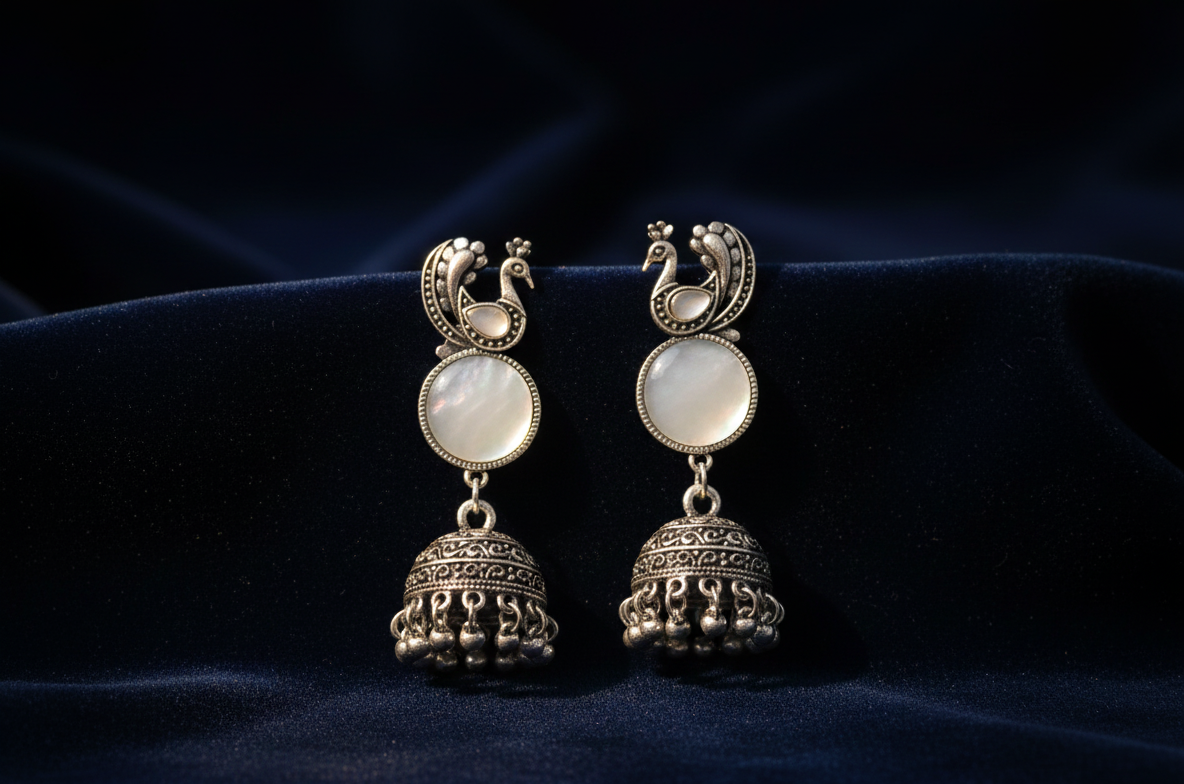 Elegant Peacock Jhumka Earrings