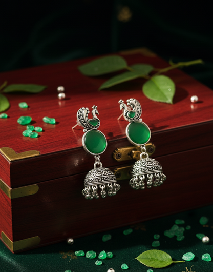 Elegant Peacock Jhumka Earrings