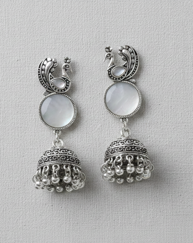 Elegant Peacock Jhumka Earrings