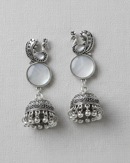 Elegant Peacock Jhumka Earrings