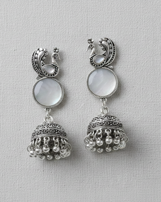 Elegant Peacock Jhumka Earrings