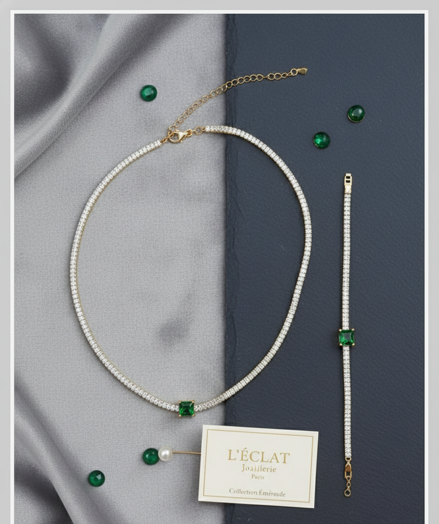 Aura Sparkle Choker & Bracelet Set