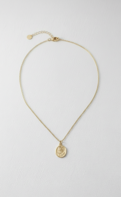 The Golden Rose Medallion Necklace