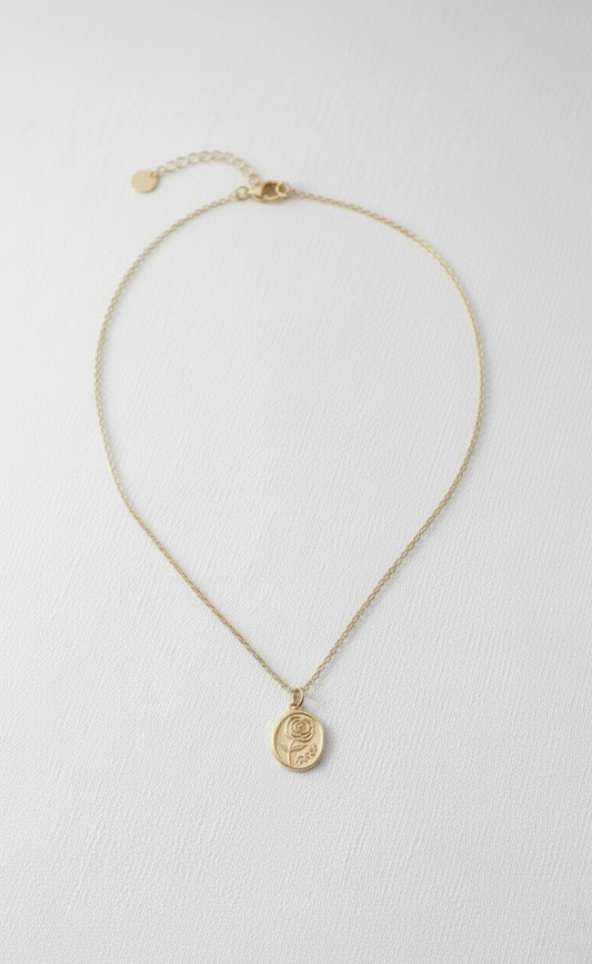 The Golden Rose Medallion Necklace