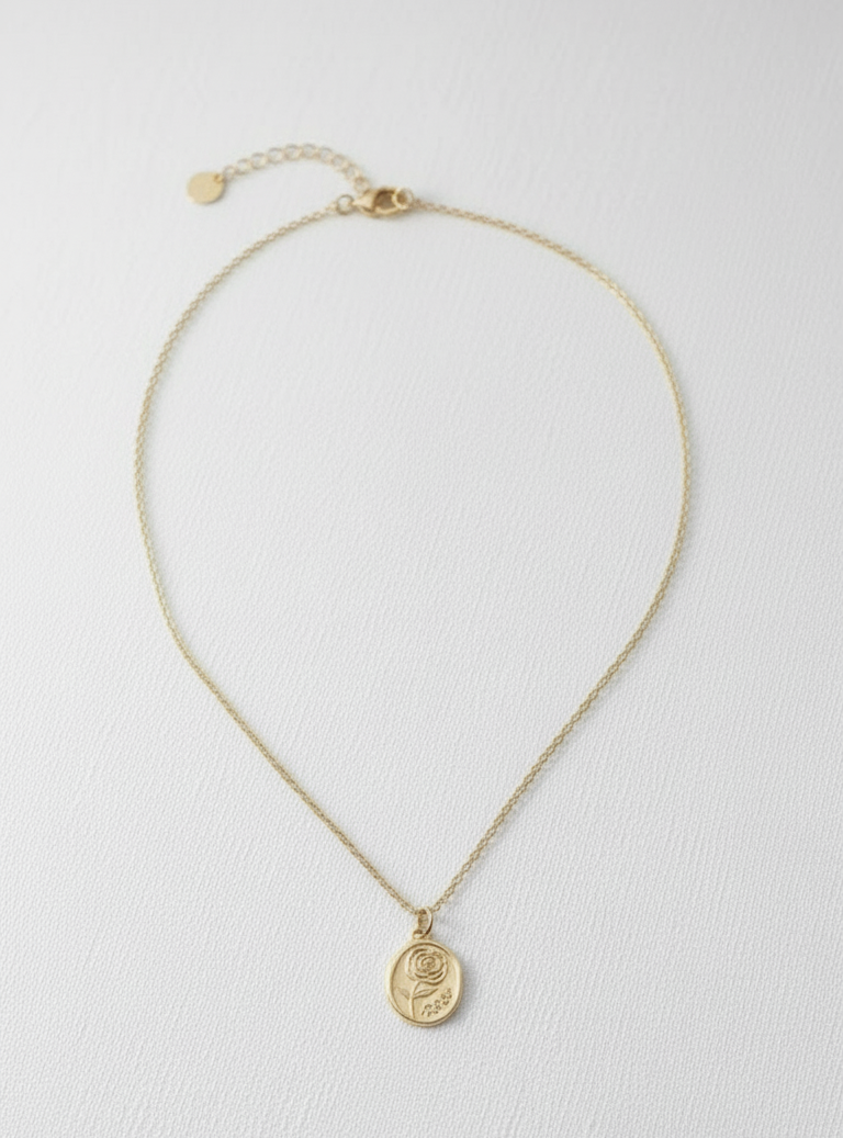 The Golden Rose Medallion Necklace
