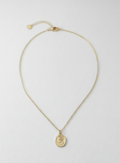 The Golden Rose Medallion Necklace