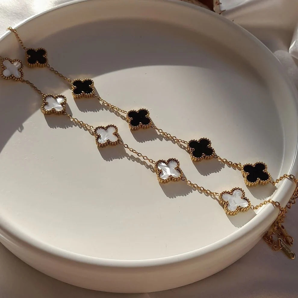 Luxury Clover Charm Bracelet Set – Stainless Steel