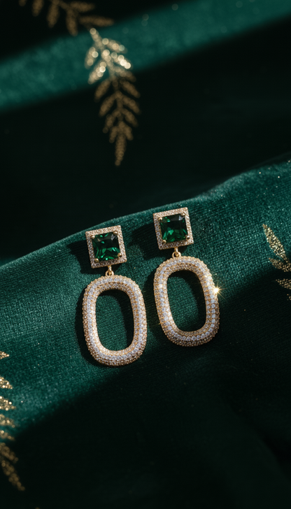 Luxury Emerald Statement Earrings
