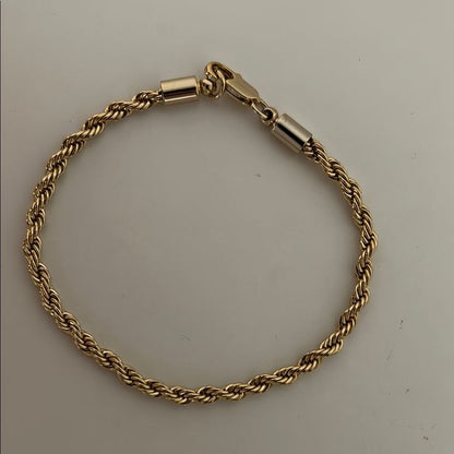 Gold Plated Slim Rope Chain Bracelet