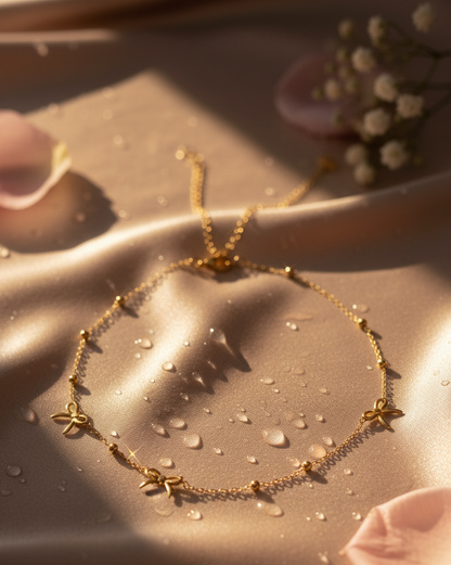 Sweet Bowknot Golden Chain Necklace