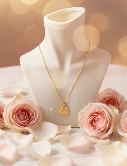 The Golden Rose Medallion Necklace