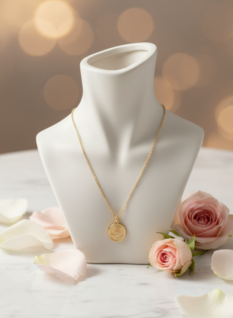 The Golden Rose Medallion Necklace