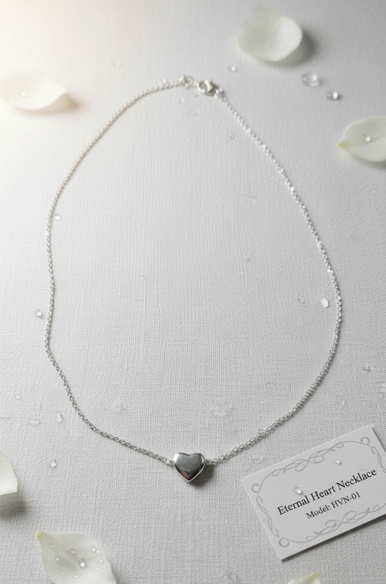 Timeless Love Knot Dainty Silver Heart Necklace