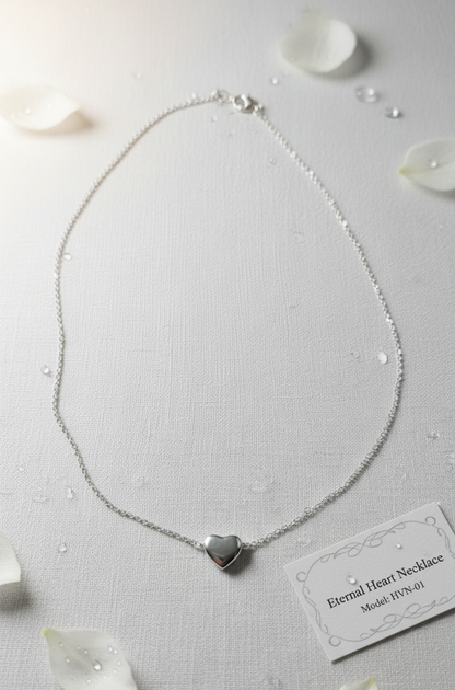 Timeless Love Knot Dainty Silver Heart Necklace