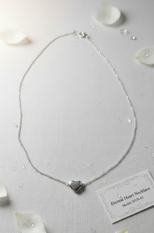 Timeless Love Knot Dainty Silver Heart Necklace