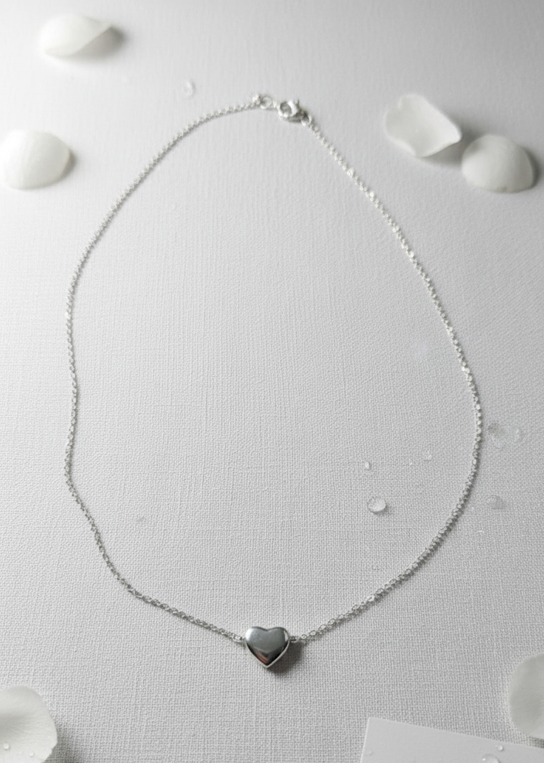 Timeless Love Knot Dainty Silver Heart Necklace