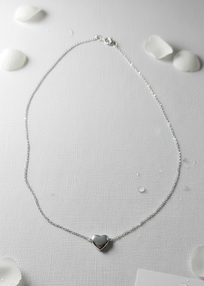 Timeless Love Knot Dainty Silver Heart Necklace