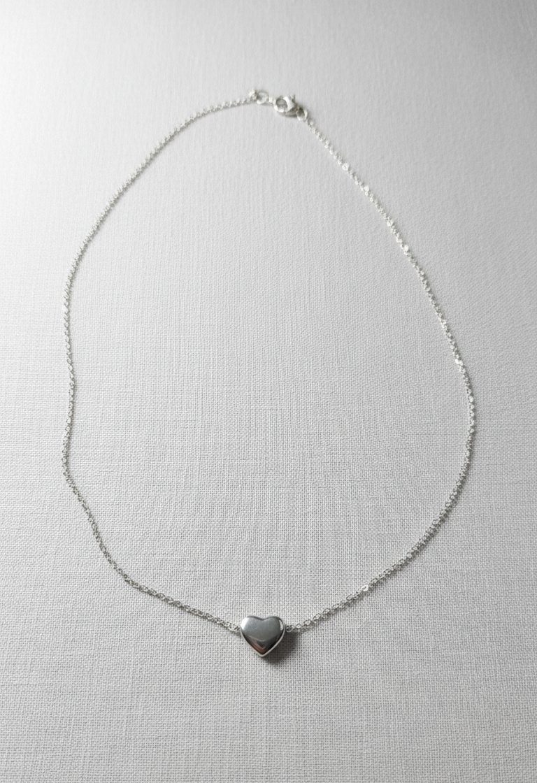 Timeless Love Knot Dainty Silver Heart Necklace
