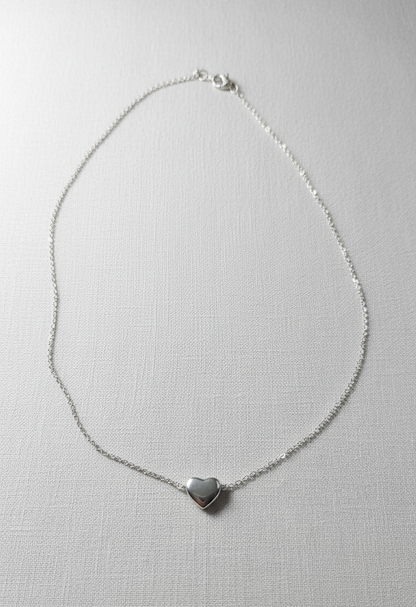 Timeless Love Knot Dainty Silver Heart Necklace