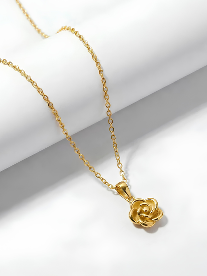 Elegance Floral Rose Pendant Necklace