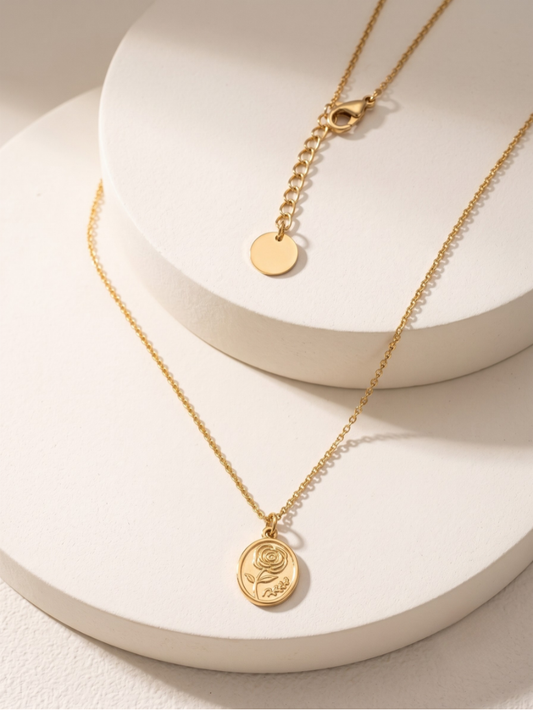 The Golden Rose Medallion Necklace